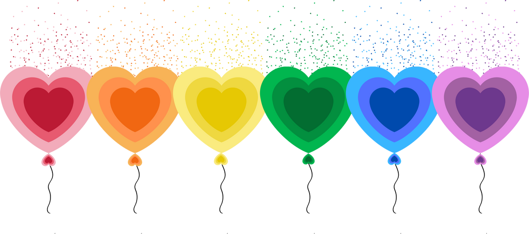 LGBTQ Rainbow Heart Balloons